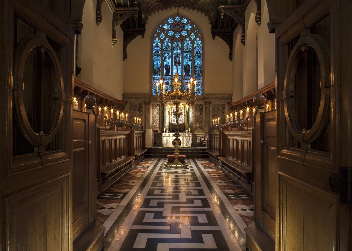architectural lighting design: Brasenose College Chapel interior