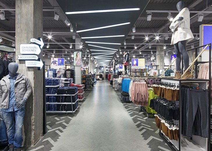 retail lighting design: Next clothes departments