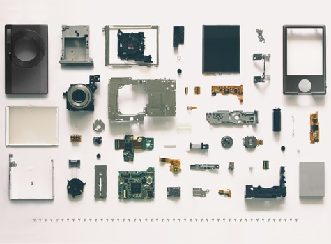 components laid out